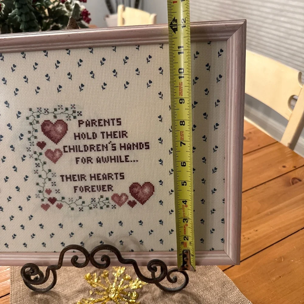 Heartfelt Cross-Stitch Framed Art w/the Saying 
